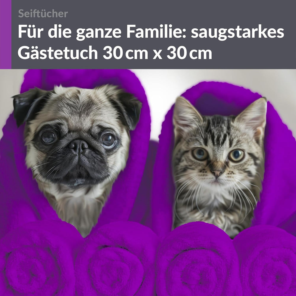 Waschlappen Set 30x30 cm 6 Stück Lila - Aubergine