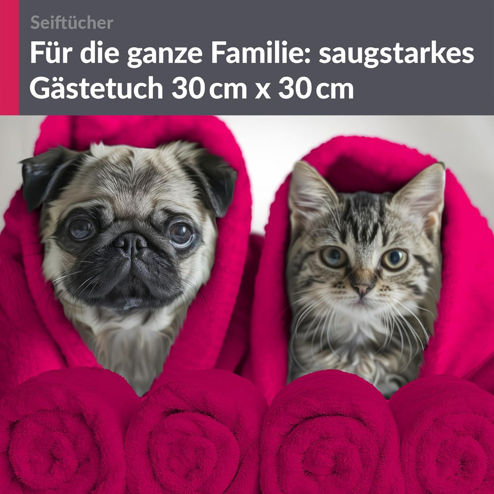 Waschlappen Set 30x30 cm 6 Stück Rot - Rhabarber