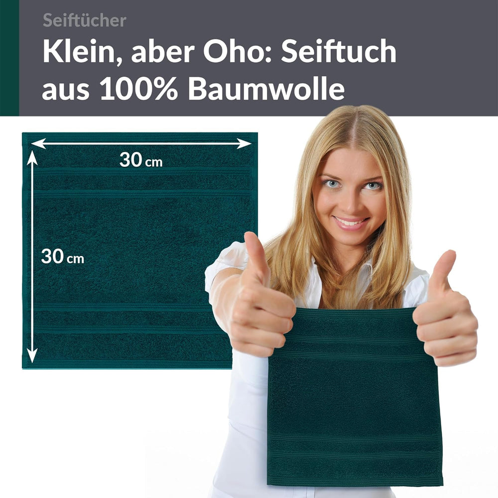 Waschlappen Set 30x30 cm 6 Stück Grün - Opal