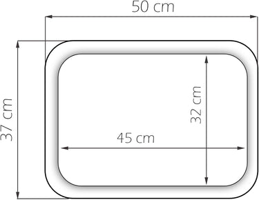 Melamin Tablett Eckig, Servicetablett groß für Gläser Strandoase, Langlebiges Grilltablett 50x37 cm