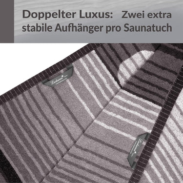 Saunahandtuch 85x200 cm Schwarz - Grau, Oslo Saunatuch