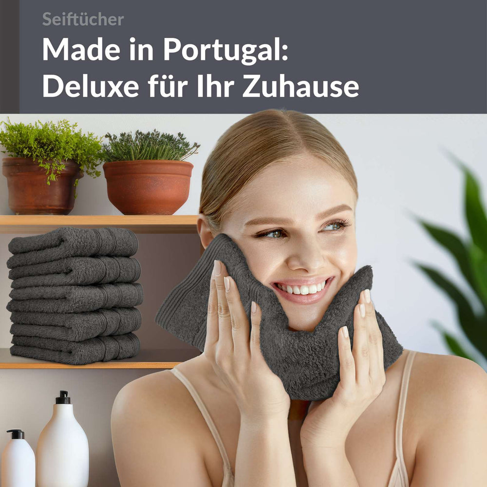 Waschlappen Set 30x30 cm 6 Stück Grau - Anthrazit
