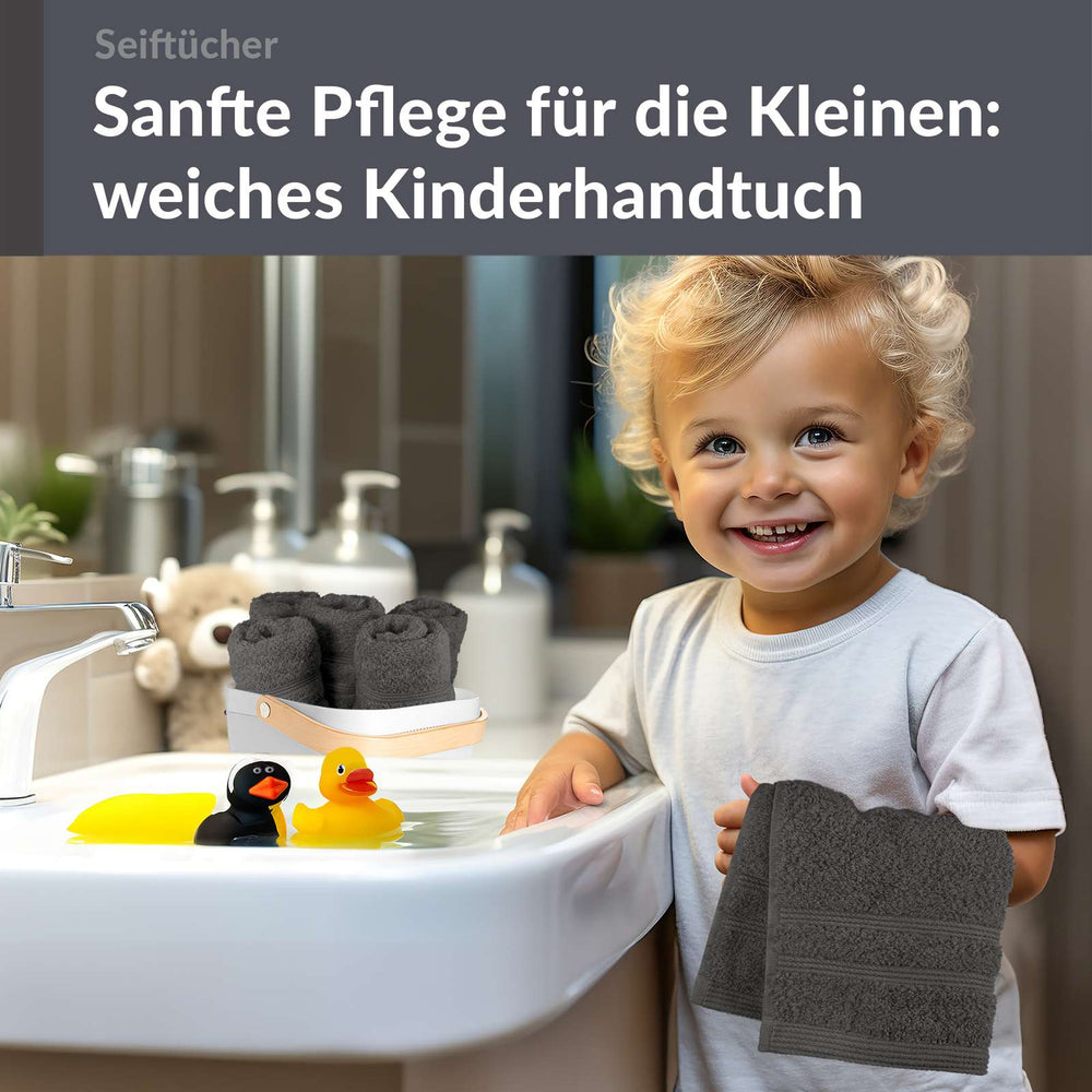 Waschlappen Set 30x30 cm 6 Stück Grau - Anthrazit