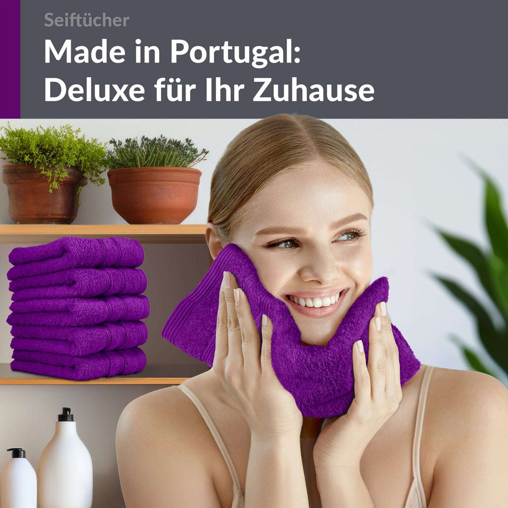 Waschlappen Set 30x30 cm 6 Stück Lila - Aubergine