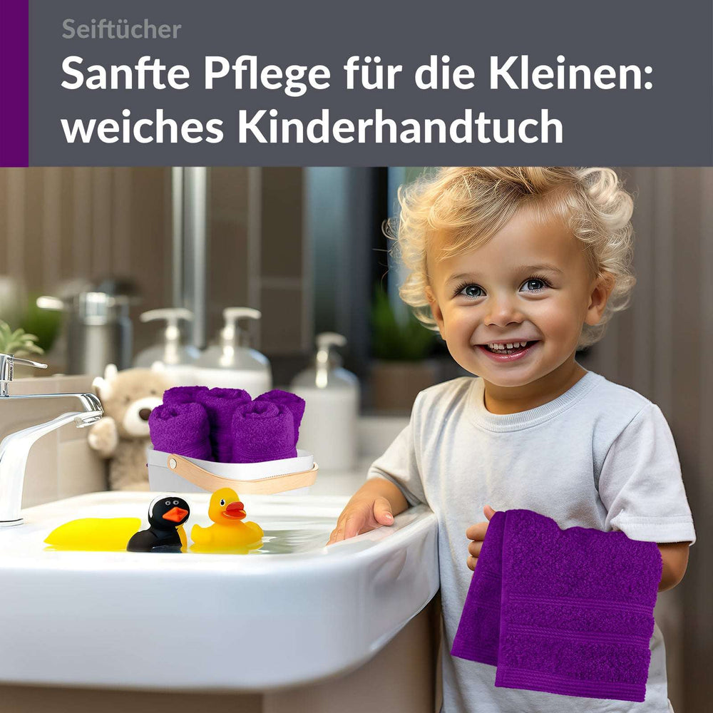 Waschlappen Set 30x30 cm 6 Stück Lila - Aubergine