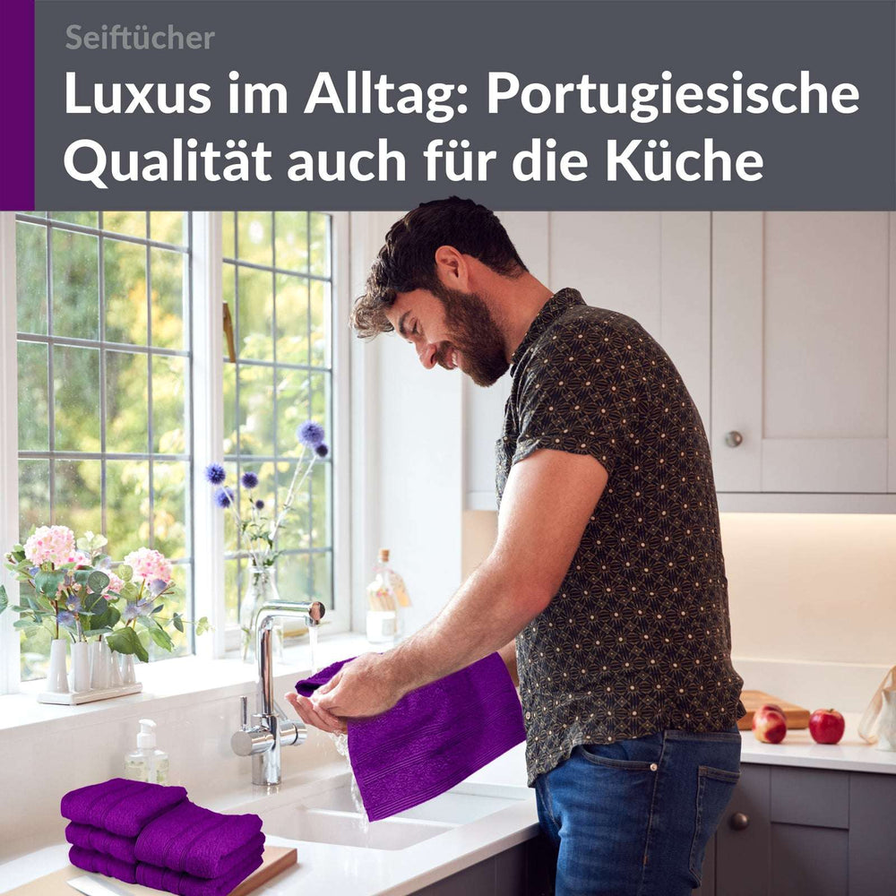 Waschlappen Set 30x30 cm 6 Stück Lila - Aubergine