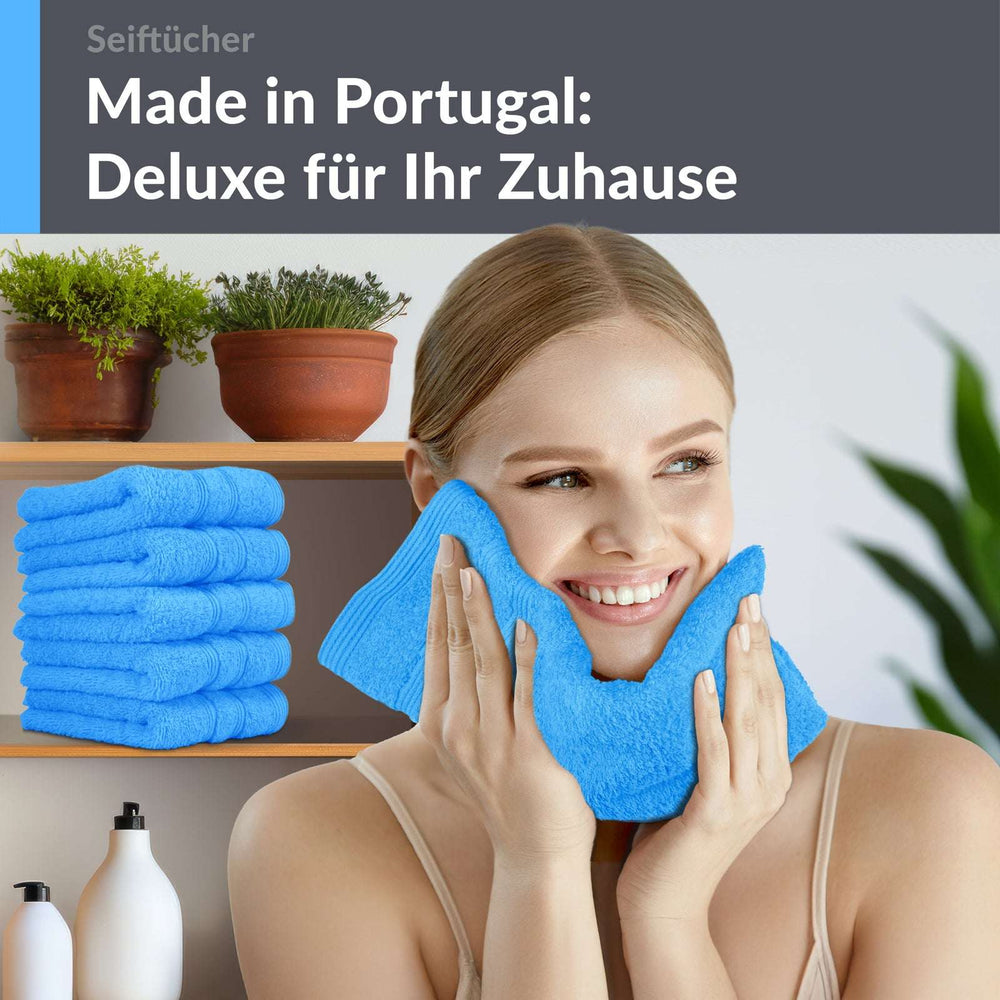 Waschlappen Set 30x30 cm 6 Stück Blau - Karibik