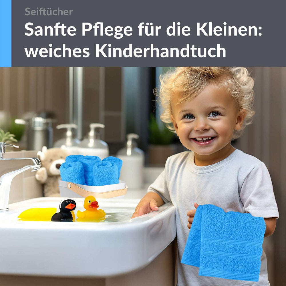 Waschlappen Set 30x30 cm 6 Stück Blau - Karibik