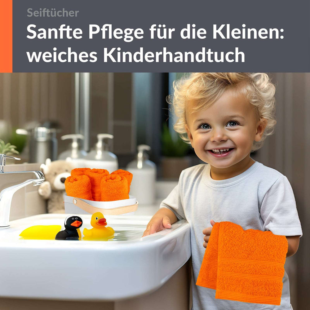 Waschlappen Set 30x30 cm 6 Stück Orange - Clementinen