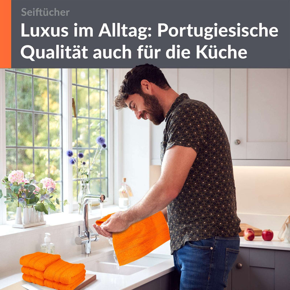 Waschlappen Set 30x30 cm 6 Stück Orange - Clementinen