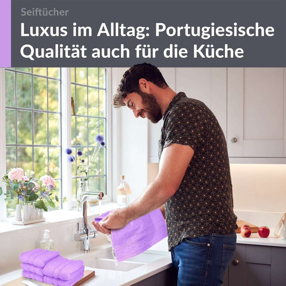 Waschlappen Set 30x30 cm 6 Stück Lila - Flieder