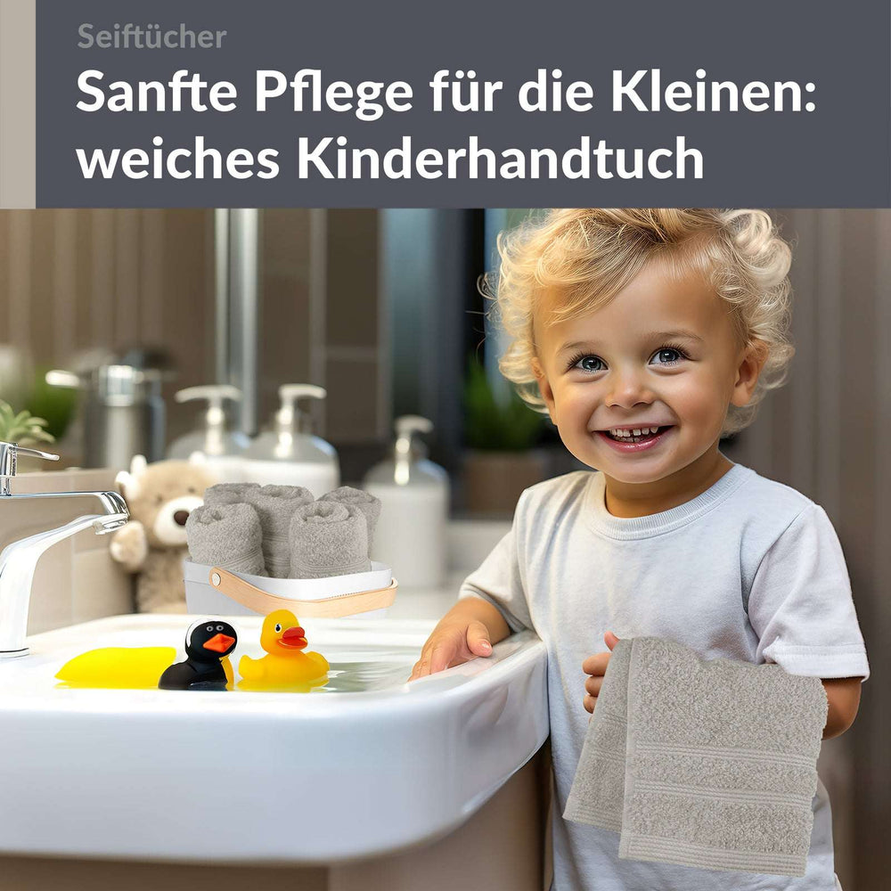 Waschlappen Set 30x30 cm 6 Stück Grau - Kiesel