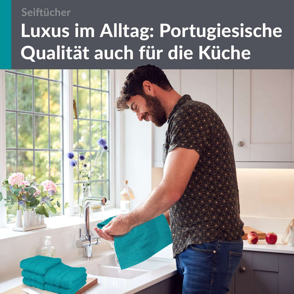 Waschlappen Set 30x30 cm 6 Stück Grün - Nautic