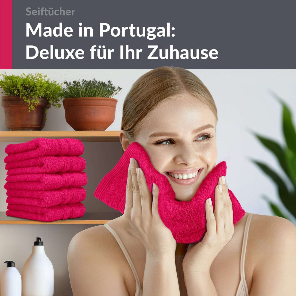Waschlappen Set 30x30 cm 6 Stück Rot - Rhabarber
