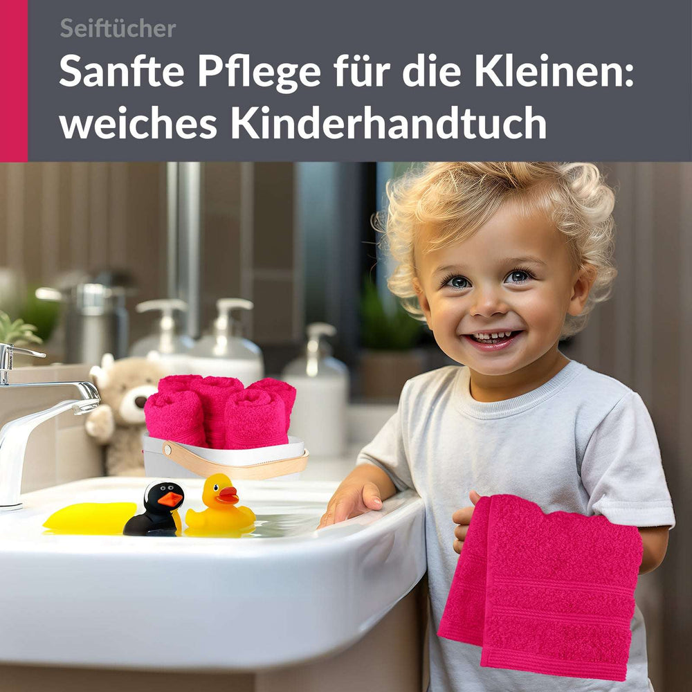 Waschlappen Set 30x30 cm 6 Stück Rot - Rhabarber