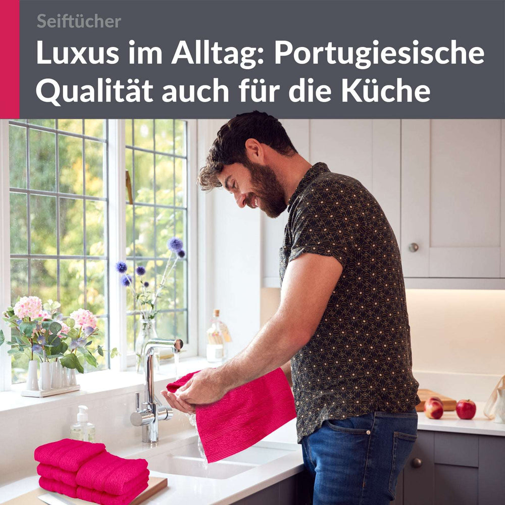 Waschlappen Set 30x30 cm 6 Stück Rot - Rhabarber