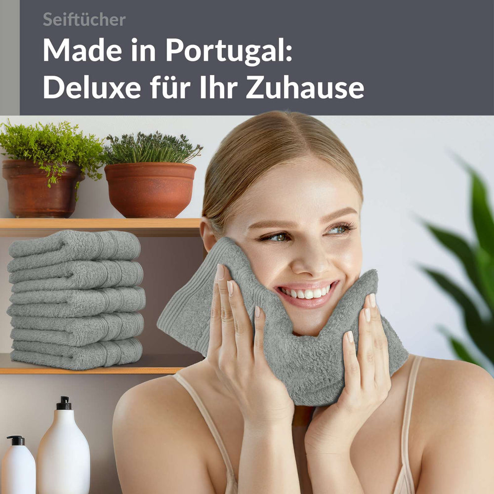 Waschlappen Set 30x30 cm 6 Stück Grau - Stein