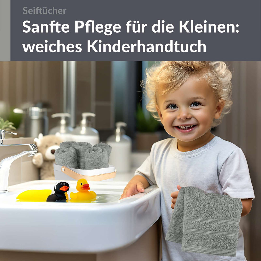 Waschlappen Set 30x30 cm 6 Stück Grau - Stein
