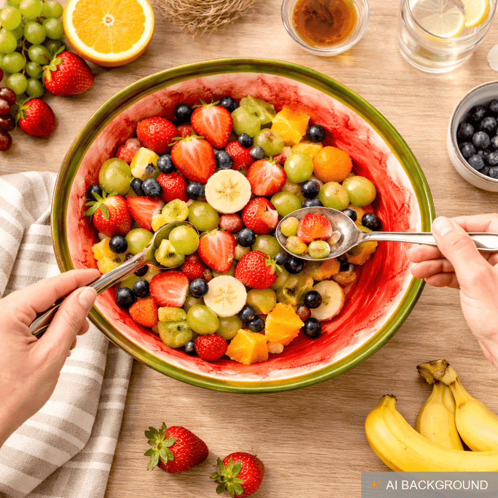Handgemachte Obstschale Melone, Servierschale aus Italienischer Keramik in Melonenoptik, Runde Salatschüssel 24 cm