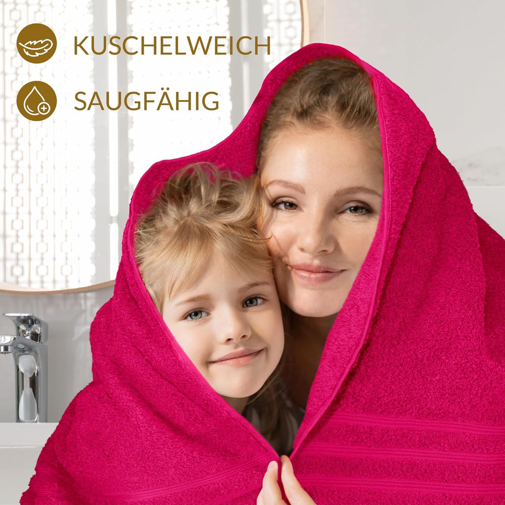 Handtuch Set Rot - Anthrazit, 2x Duschtücher 70x140 cm und Handtücher 2x 50x100 cm