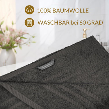 Handtuch Set Grau - Anthrazit, 2x Duschtücher 70x140 cm und Handtücher 2x 50x100 cm