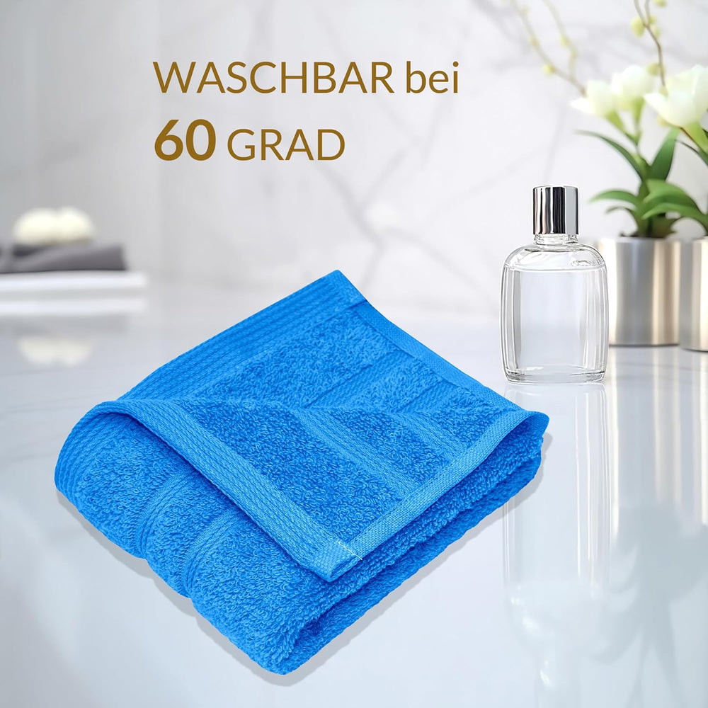 Gästehandtücher Set zweifarbig 30x30 cm 4 Stück Grün -  Blau