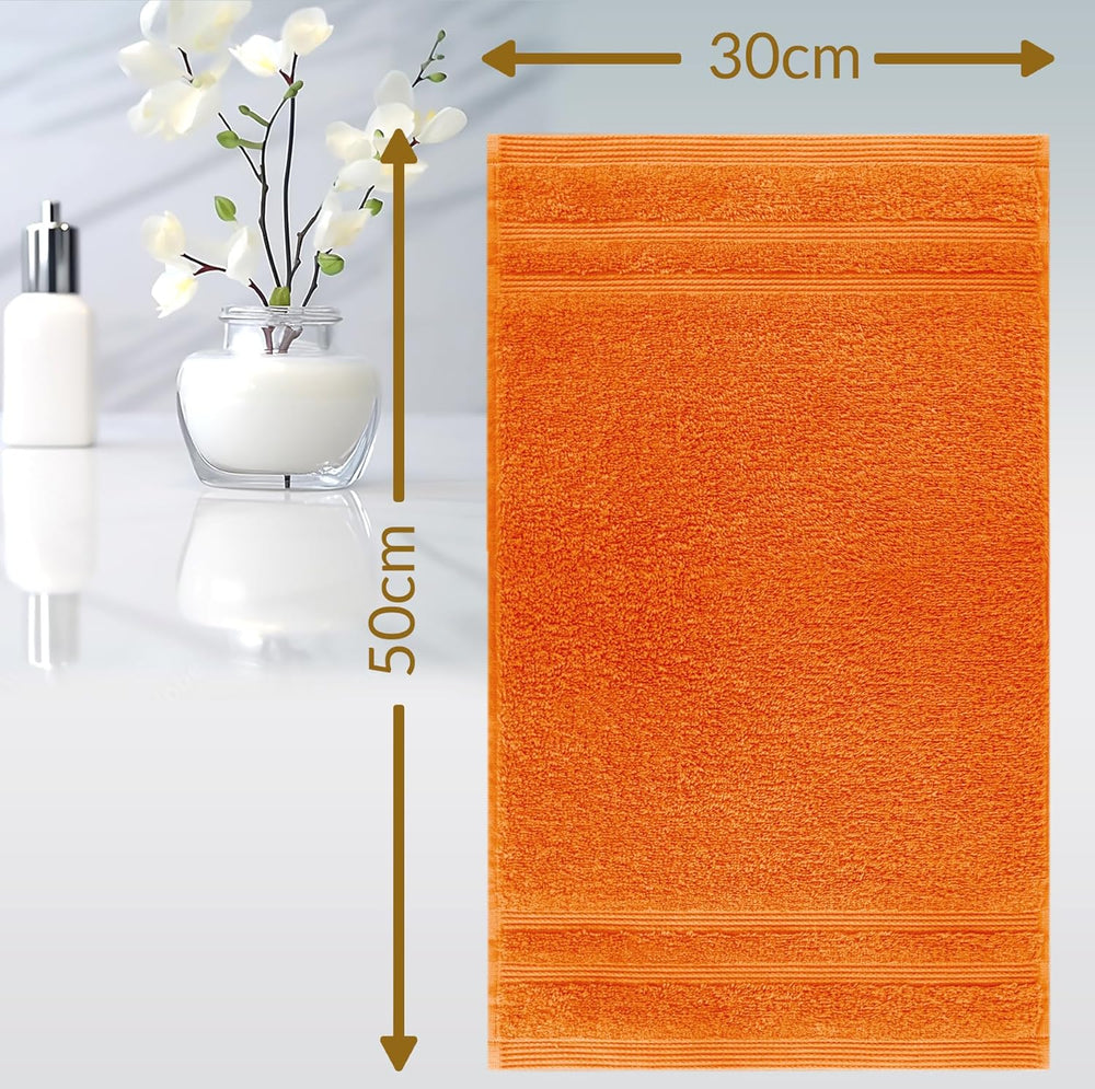 Gästehandtücher Set zweifarbig 30x30 cm 4 Stück Orange -  Grau