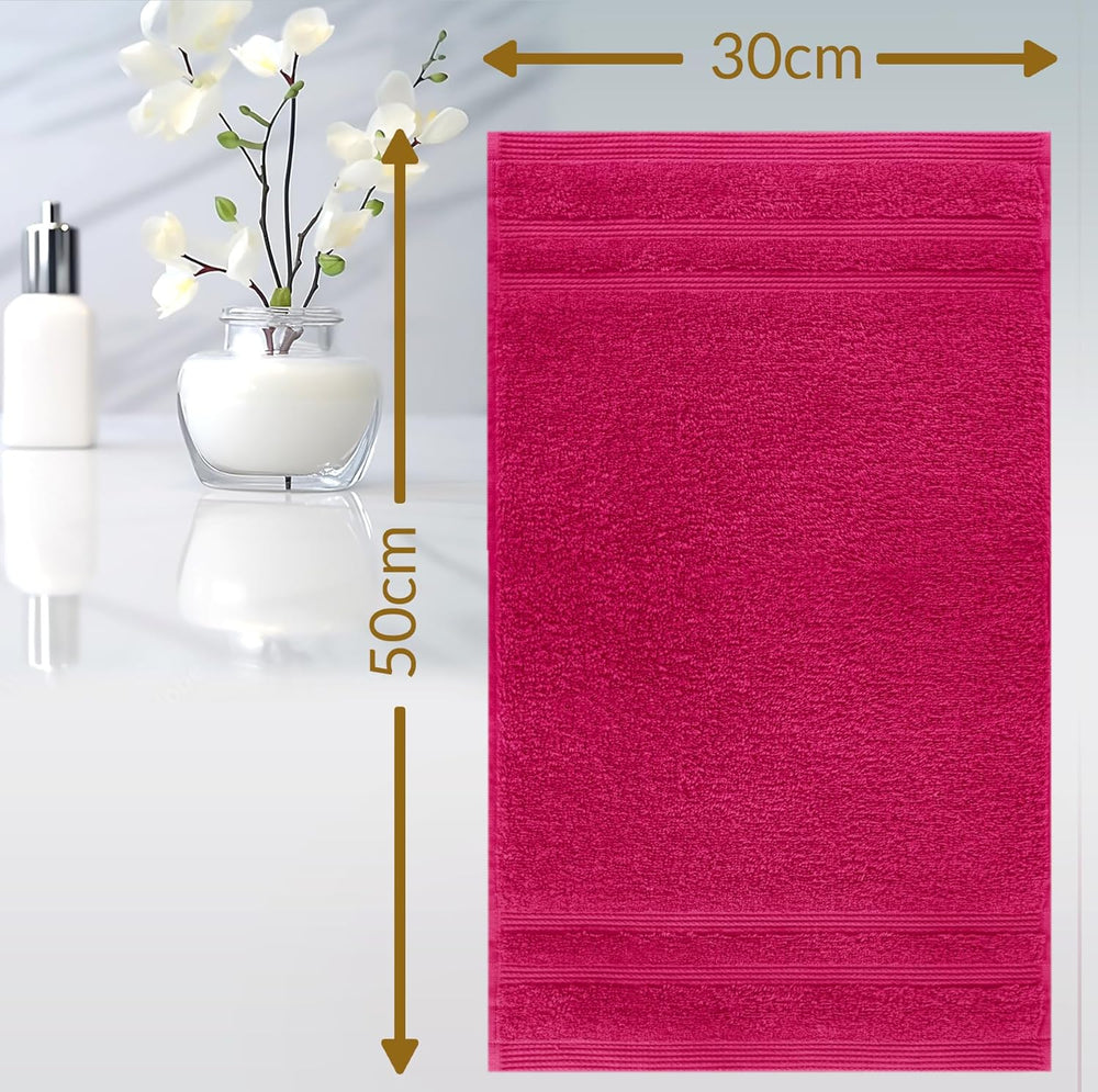 Gästehandtücher Set zweifarbig 30x30 cm 4 Stück Anthrazit -  Rot