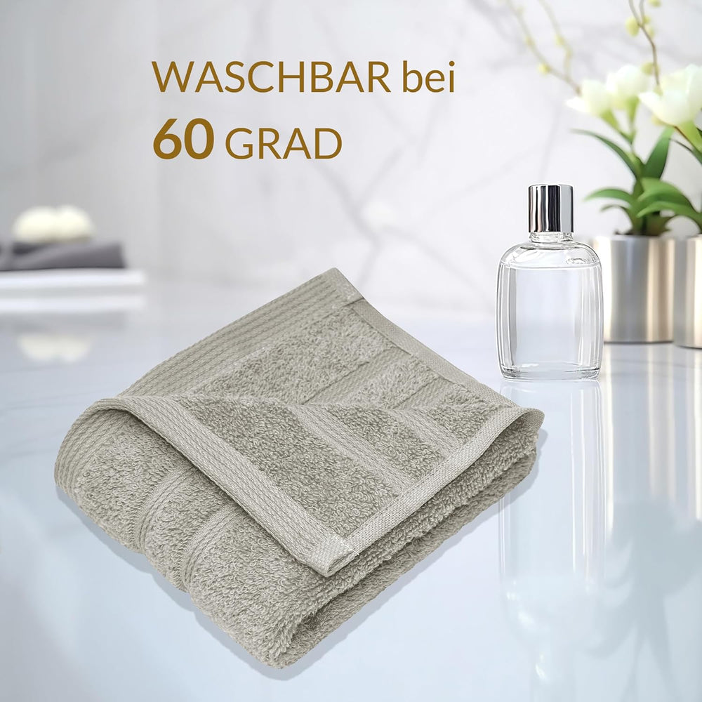 Gästehandtücher Set zweifarbig 30x30 cm 4 Stück Türkis -  Beige