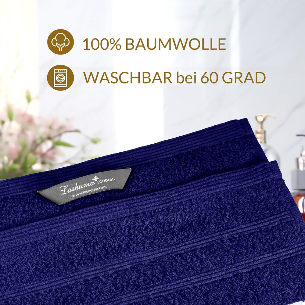 Gästehandtücher Set zweifarbig 30x30 cm 6 Stück Capri -  Marine