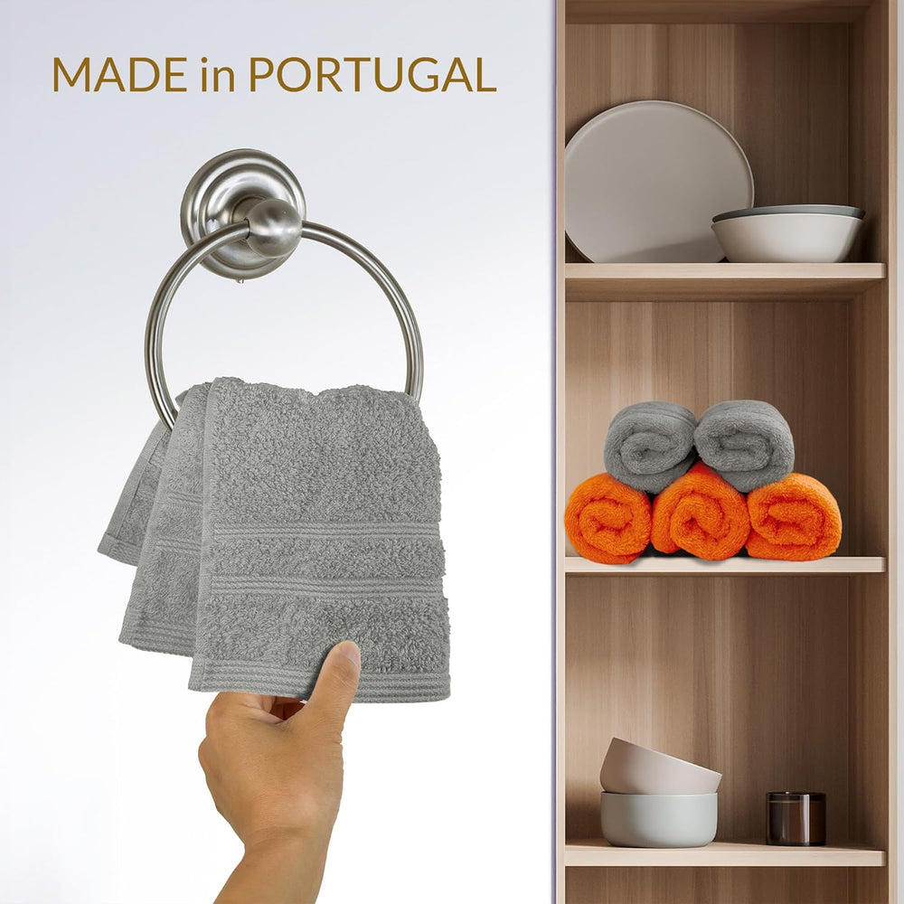 Waschlappen Set zweifarbig 30x30 cm 6 Stück Orange -  Grau