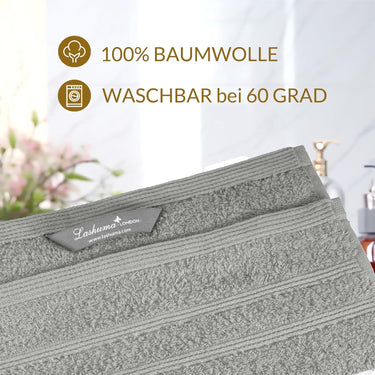 Waschlappen Set zweifarbig 30x30 cm 6 Stück Orange -  Grau