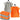 Waschlappen Set zweifarbig 30x30 cm 6 Stück Orange -  Grau
