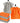 Waschlappen Set zweifarbig 30x30 cm 6 Stück Orange -  Grau