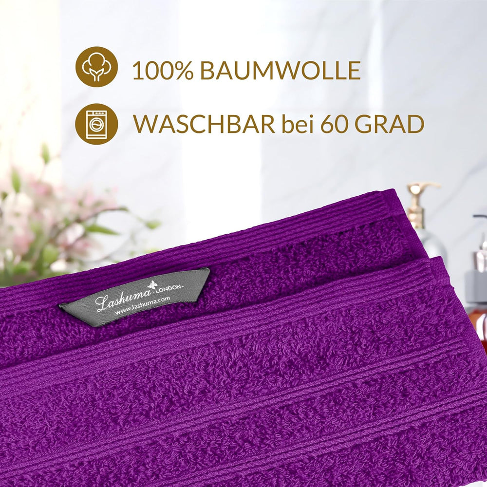 Waschlappen Set zweifarbig 30x30 cm 6 Stück Flieder - Aubergine
