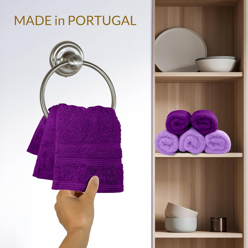 Waschlappen Set zweifarbig 30x30 cm 6 Stück Flieder - Aubergine