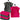 Waschlappen Set zweifarbig 30x30 cm 6 Stück Anthrazit -  Rot