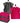 Waschlappen Set zweifarbig 30x30 cm 6 Stück Anthrazit -  Rot