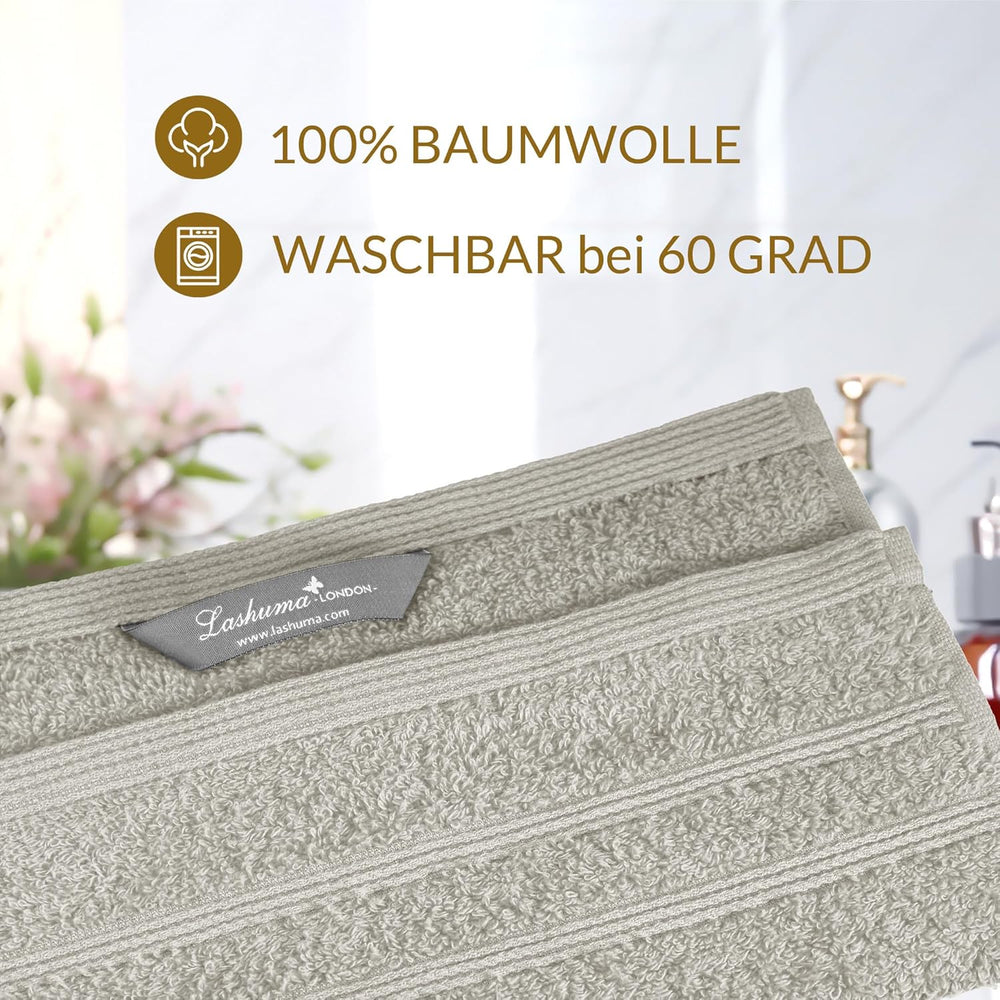 Waschlappen Set zweifarbig 30x30 cm 6 Stück Türkis -  Beige