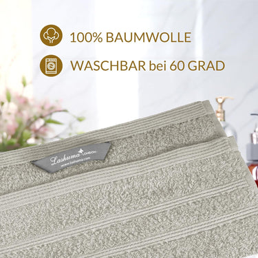 Waschlappen Set zweifarbig 30x30 cm 6 Stück Türkis -  Beige