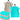 Waschlappen Set zweifarbig 30x30 cm 6 Stück Türkis -  Beige