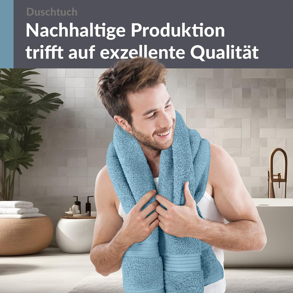 Duschtuch - Badetuch 70x140 cm Blau - Tauben