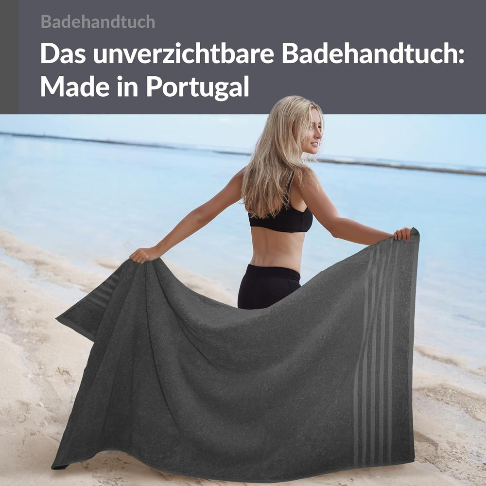 Badetuch 100x150 cm Grau - Anthrazit