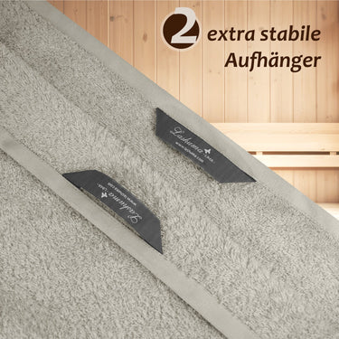 Wellness Frottee Saunatuch 100x200 cm, Lima XXL Sauna Handtuch Grau - Kiesel