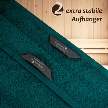 Wellness Frottee Saunatuch 100x200 cm, Lima XXL Sauna Handtuch Grün - Opal