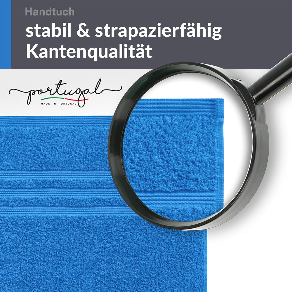 4er Handtücher Set 50x100 cm Baumwolle Blau - Capri