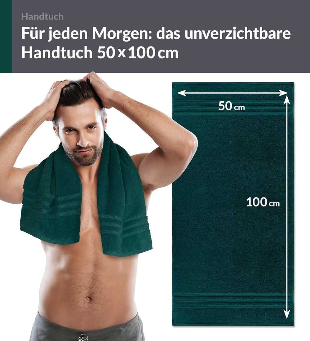 4er Handtücher Set 50x100 cm Baumwolle Grün - Opal