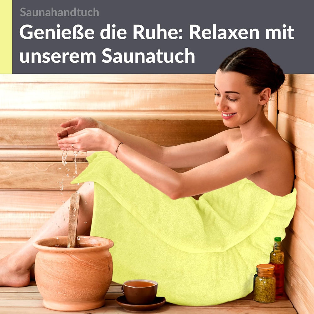 Saunahandtuch extra lang 85x220 cm Grün - Anis