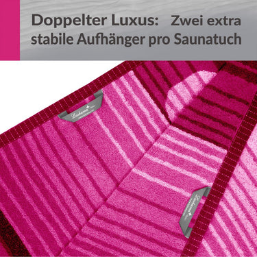 Saunahandtuch 85x200 cm Rosa - Weinrot, Oslo Saunatuch