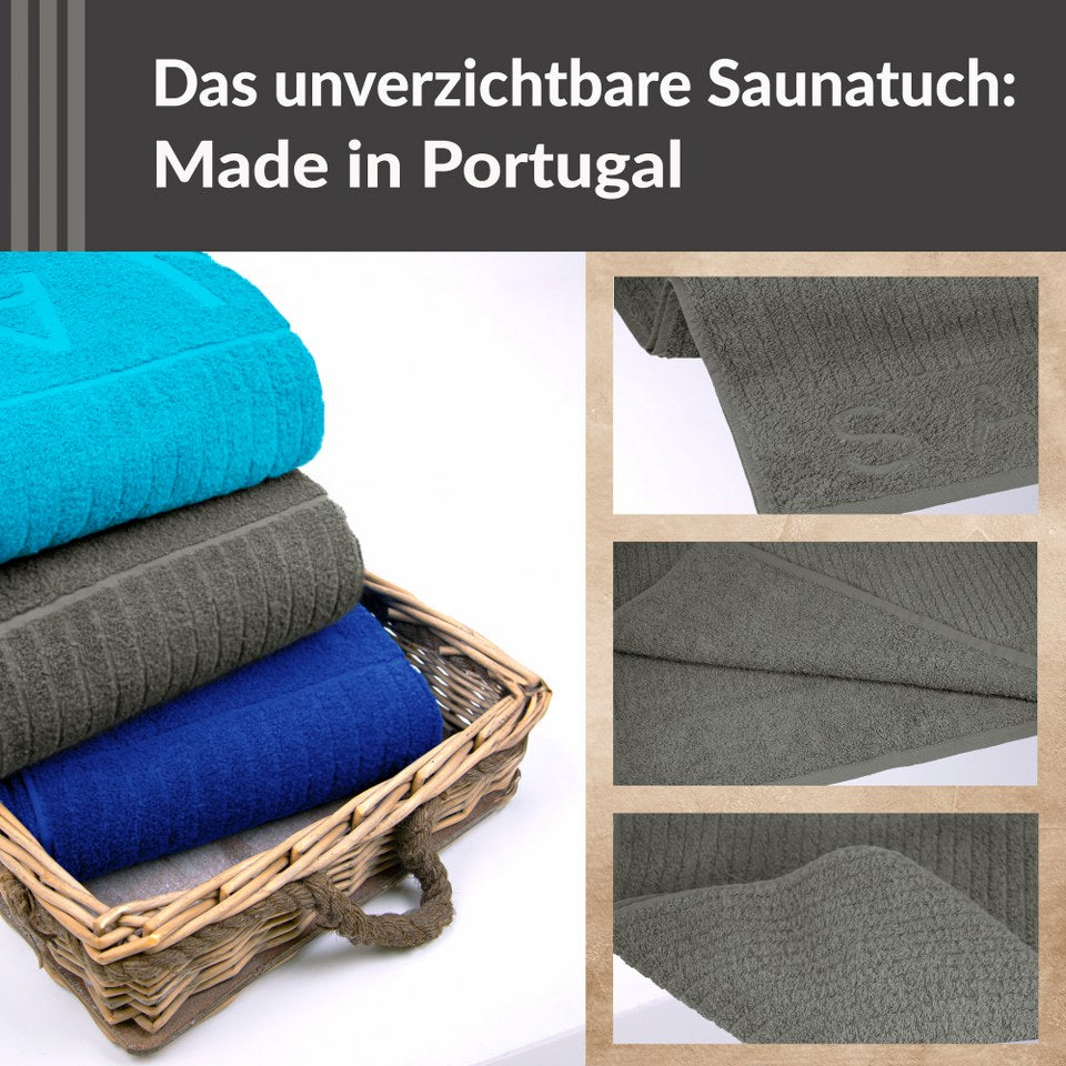 Saunatuch 85x200 cm Grau - Dunkel , Kopenhagen Saunahandtuch